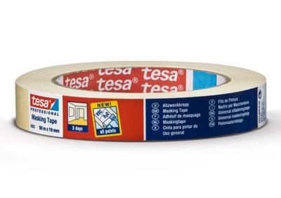 Tesa Afplakband | licht gecrêpt | lichtbeige | lengte 50 m | breedte 19 mm | wiel | 16 stuks - 04323-00040-00 04323-00040-00