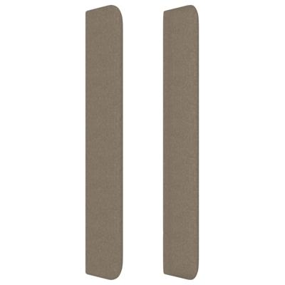 Hoofdbord met randen 183x16x118/128 cm stof taupe