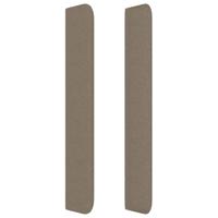 Hoofdbord met randen 183x16x118/128 cm stof taupe - thumbnail