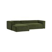 Kave Home Loungebank 'Blok' Rib, Links, kleur Donkergroen - thumbnail