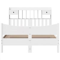 Bedframe zonder matras massief grenenhout wit 160x200 cm - thumbnail