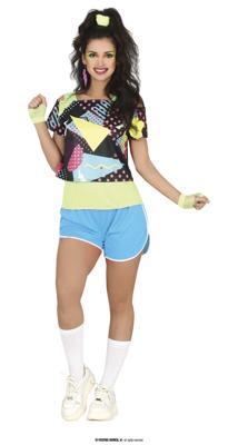 80&apos;s Gymnast Dames Kostuum