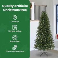 VidaXL Kunstkerstboom met 300 led met standaard groen 240 cm pe en pvc - thumbnail