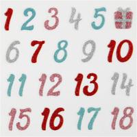 Creativ Company Glitter stickers, advent cijfers, vel 10x16 cm, 1 vel - thumbnail