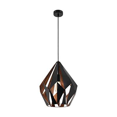 Eglo HanglampCarlton 1 38cm zwart met roodkoper - 49878