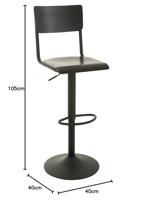 J-Line barstoel - hout|metaal - zwart - 2 stuks - thumbnail