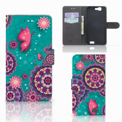 Huawei Ascend G7 Hoesje Cirkels en Vlinders Huawei Ascend G7 Hoesje Cirkels en Vlinders