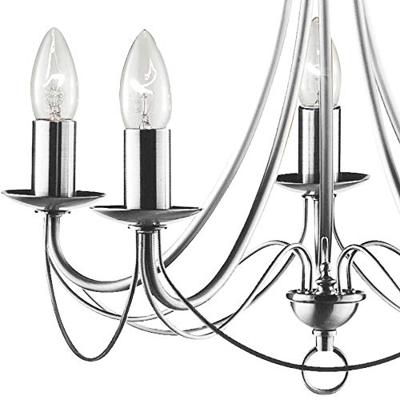 Searchlight KroonluchterMaypole 46cm 5-lichts mat zilver - 6345-5SS