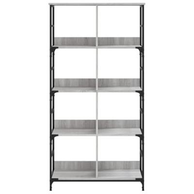 Boekenrek 78,5x33x153 cm bewerkt hout grijs sonoma eikenkleur