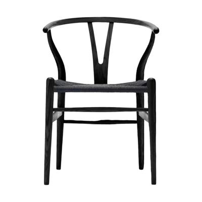 Carl Hansen & Søn CH24 Wishbone Stoel - Gekleurd eikenhout Zwart met zwarte zitting