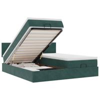Ottoman bed met matrassen 180x200cm fluweel donkergroen - thumbnail