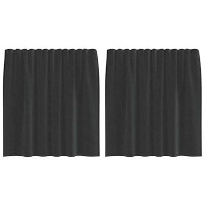 Gordijnen voile met roedezakken 2 st zwart