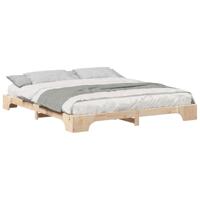 Bedframe met opslag Bruin 200 x 210 cm Massief grenenhout - thumbnail