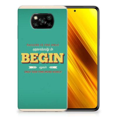 Xiaomi Poco X3 | Poco X3 Pro | Siliconen hoesje | met naam Quote Begin Xiaomi Poco X3 | Poco X3 Pro | Siliconen hoesje | met naam Quote Begin