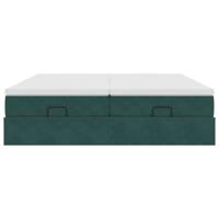 Ottoman bed met matrassen 160x200cm fluweel donkergroen - thumbnail