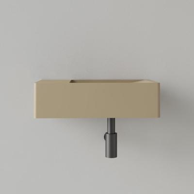 Fontein Gliss Design Freya Solid Marble 40x22x10 cm Zonder Kraangat Links Mat Cappuccino Gliss Design