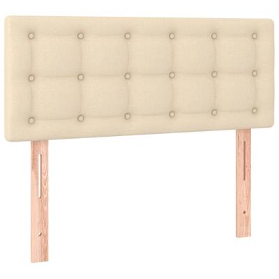 Boxspring met matras stof crèmekleurig 200x200 cm