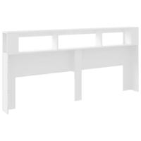 Hoofdeinde met LED 220x18,5x103,5 cm bewerkt hout wit - thumbnail