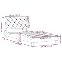 Bedframe met LED zonder matras 100x200 cm stof donkerbruin - thumbnail