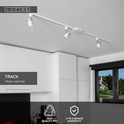 Lucide TRACK Startvoeding - 1-fase railsysteem / Railverlichting - Dubbel - Wit (Uitbreiding) Lucide TRACK Startvoeding - 1-fase railsysteem / Railverlichting - Dubbel - Wit (Uitbreiding)