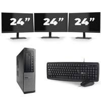 Dell Optiplex 7010 Desktop - Intel Core i7-3e Generatie - 16GB RAM - 256GB SSD - Windows 10 + 3x 24 inch Monitor - thumbnail
