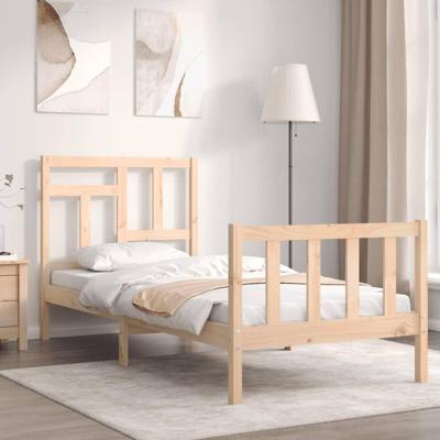 Bedframe met hoofdbord massief hout