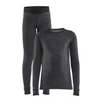 Craft 1909714 Core Wool Merino Set Jr - Black Melange - 110/116 - thumbnail
