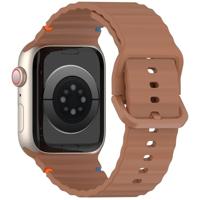 By Qubix - Wave sportband - Bruin - Compatible met Apple Watch 38mm / 40mm / 41mm / 42mm - Compatible Apple watch bandjes - thumbnail