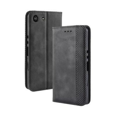 Magnetische Buckle retro Crazy Horse textuur horizontale Flip lederen case voor Sony Xperia ACE SO-02L met houder & kaartsleuven & fotolijstjes (zwar Magnetische Buckle retro Crazy Horse textuur horizontale Flip lederen case voor Sony Xperia ACE SO-02L met houder & kaartsleuven & fotolijstjes (zwar
