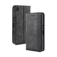 Magnetische Buckle retro Crazy Horse textuur horizontale Flip lederen case voor Sony Xperia ACE SO-02L met houder & kaartsleuven & fotolijstjes (zwar - thumbnail