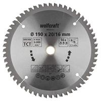 Wolfcraft Handcirkelzaagblad | HM | 56 Zähne | Ø190 x 20/16mm | 1 stuk - 6623000 - thumbnail