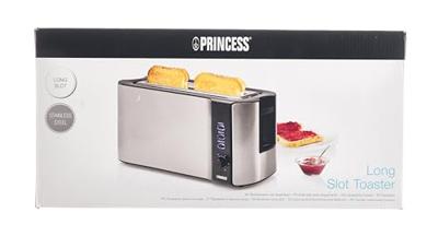 Princess Broodrooster met lange sleuf Met geïntegreerde broodopzet RVS, Zwart Princess Broodrooster met lange sleuf Met geïntegreerde broodopzet RVS, Zwart