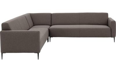 Goossens Bank Key West bruin, stof, 3-zits, modern design