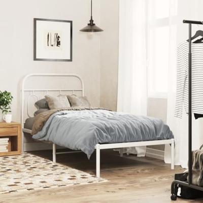 Hoofdbord 90 cm metaal wit Hoofdbord 90 cm metaal wit