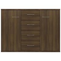 Dressoir 88x30x65 cm bewerkt hout bruineikenkleurig - thumbnail