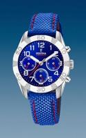 Horlogeband Festina F20346-2 Leder/Textiel Blauw 18mm - thumbnail