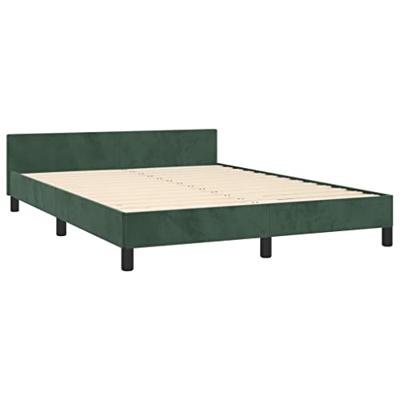 Bedframe zonder matras 140x190 cm fluweel donkergroen Bedframe zonder matras 140x190 cm fluweel donkergroen
