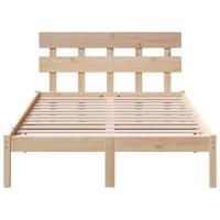 Bedframe met hoofdeinde Bruin 135 x 190 cm Massief grenenhout - thumbnail