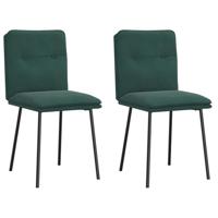 Eetkamerstoelen 2 st fluweel donkergroen - thumbnail