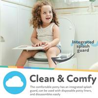 NUBY Draagbaar Reispotje voor Peuters - Met Opbergtas - Grijs/Wit - thumbnail