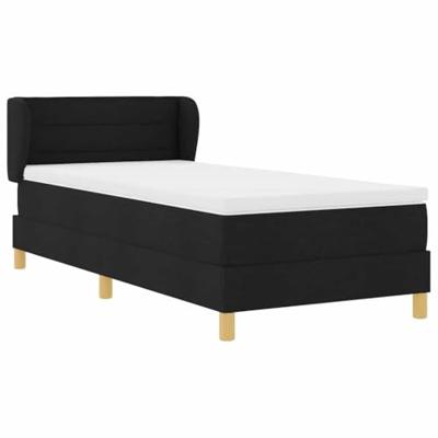 Boxspringbed met matras stof zwart 90x190 cm
