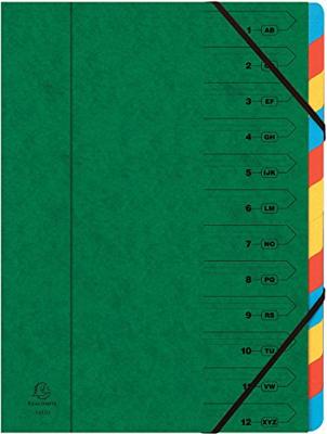 Exacompta Sorteermap 12-delig, groen