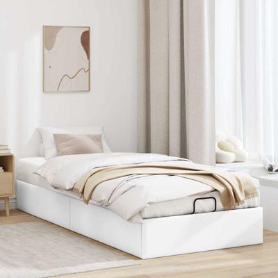 Bedframe zonder matras 100x200 cm kunstleer wit - thumbnail
