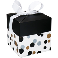 Pop-updoos | Confetti | karton | 10x10x10cm | zilver/goud/zwart | 200 stuks - thumbnail