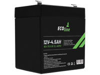 EcoLine - AGM 12V 4.5AH - 4500mAh VRLA Batterij - 90 x 70 x 101 - Deep Cycle Accu - thumbnail