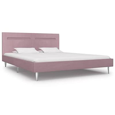 Bedframe met LED stof roze 180x200 cm