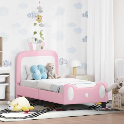 Peuterbedframe met hoofdbord met hoofdeinde Roze 70 x 140 cm PU