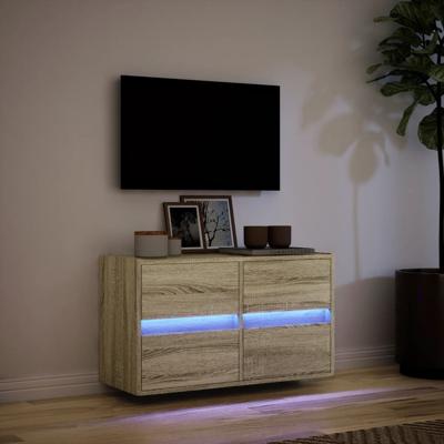 Tv-wandmeubel met LED-verlichting 180x31x45 cm sonoma eiken