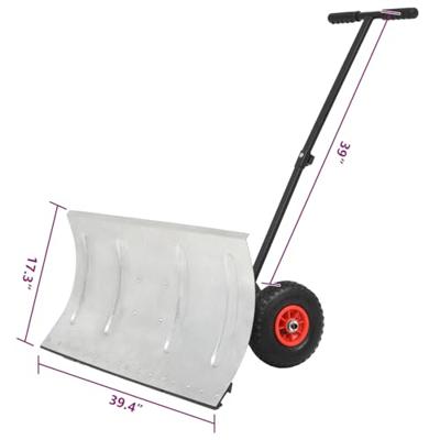 Sneeuwploeg handbediend met wielen 100x44 cm