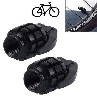 2 stk universeel granaat vormige fiets Tire Valve Caps(Black)